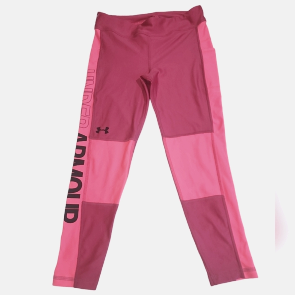 Under Armour Pink Girls Sports Leggins. L